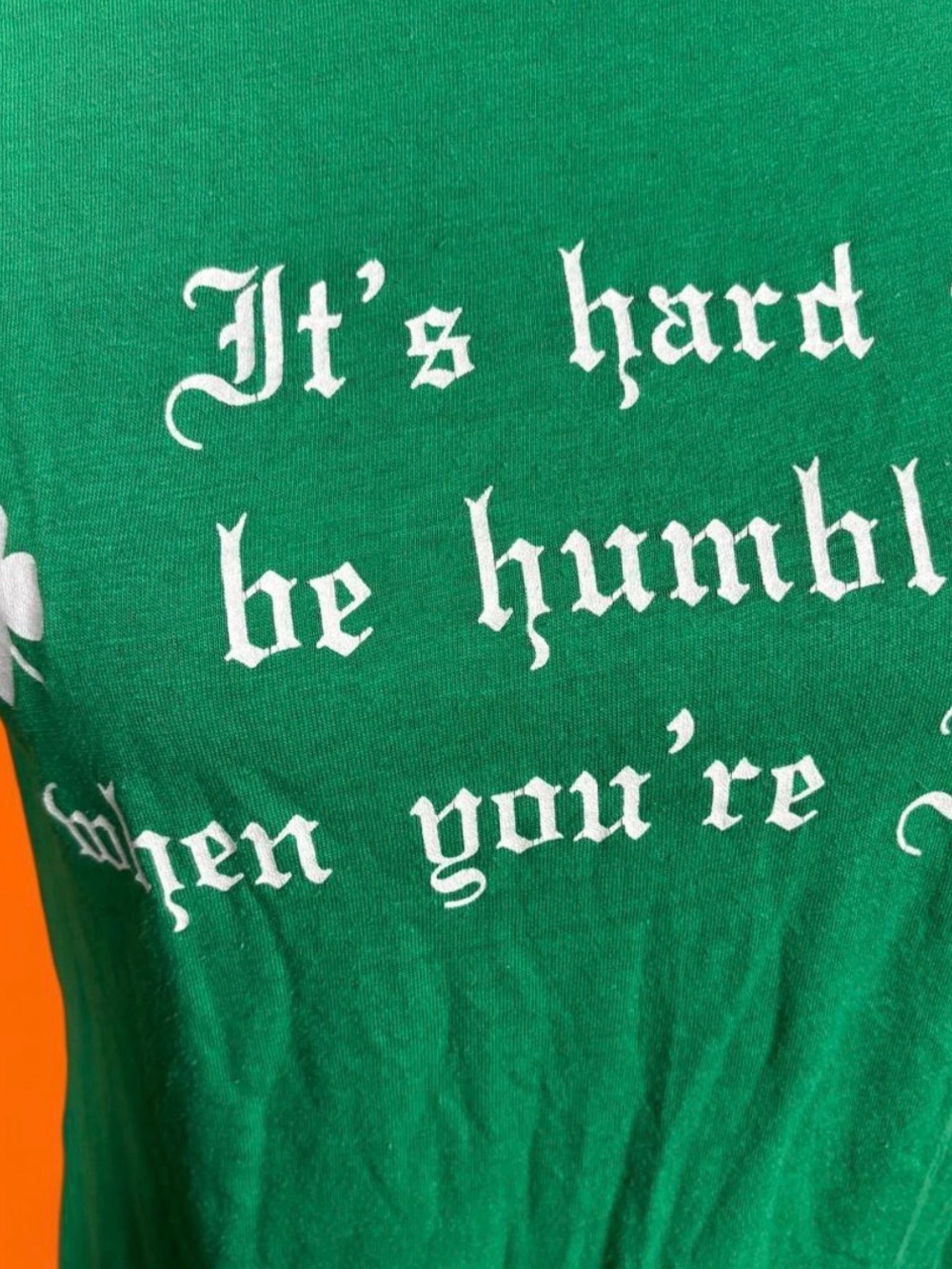 SCREEN STARS VINTAGE single stitch short sleeve women’s medium tee Green Irish H